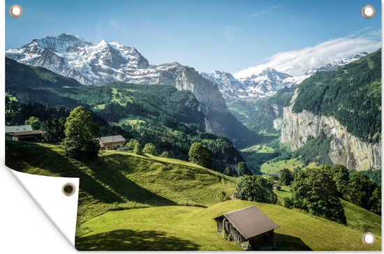 Décoration murale Vue sur un paysage suisse - 180x120 cm - Affiche jardin -  Toile jardin | bol.com
