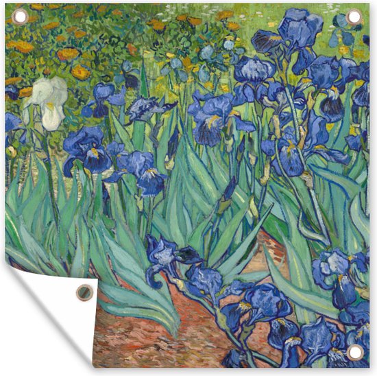 Tuindoek De Irissen - Schilderij van Vincent van Gogh - 100x100 cm