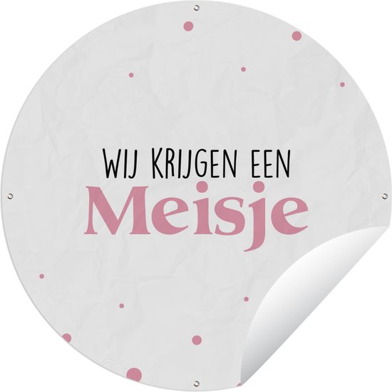 Canvas Schilderij Wij Krijgen Een Meisje - Zwangerschap Aankondiging Baby Babyshower Gender Reveal Spreuken 90x90 Cm Wanddecoratie