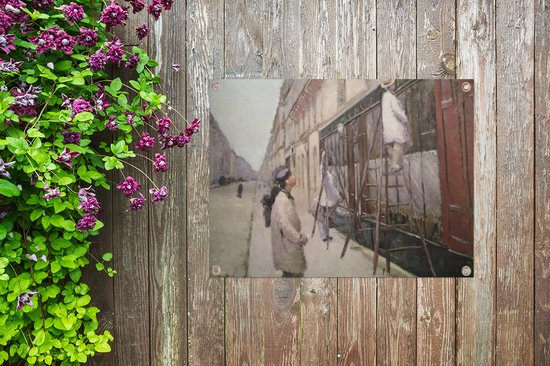 Tuin decoratie Schilders van een winkelpui - Schilderij van Gustave Caillebotte - 40x30 cm - Tuindoek