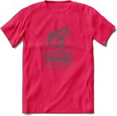 Fishing - Vissen T-Shirt | Grappig Verjaardag Vis Hobby Cadeau Shirt | Dames - Heren - Unisex | Tshirt Hengelsport Kleding Kado - Roze - S