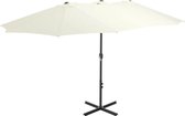 vidaXL Tuinparasol met aluminium paal 460x270 cm zandkleurig