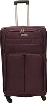 Travelerz reiskoffer met wielen softcase 96 liter - met cijferslot - expender - voorvakken - paars