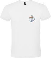 Wit t-shirt met kleine print Boze / Nijdige Eend  Size XL