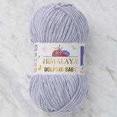 Himalaya Dolphin Baby 80351 Pastelblauw Grijs Fluwelen Garen, Breien en Haken, 100g, Super Zacht, Fluweel Breigaren, Volumineuze Pluche, Schijnen Fluweelachtig, Chenille Dolfijn Baby Wol, Ami