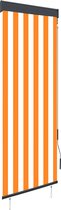 vidaXL Rolgordijn voor buiten 60x250 cm wit en oranje