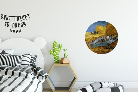 WallCircle - Cercle mural - Cercle mural - La Siesta - Peinture de Vincent van Gogh - Aluminium - Dibond - 30x30 cm - Intérieur et Extérieur