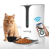 Easyliving - Automatische Voerbak kat en hond met App, Camera en Audio – 6L – Voerautomaat – Voerautomaat kat + GRATIS opvouwbare drinkbak