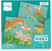 Scratch Magnetische Puzzel Dino - 40-delig - 2 puzzels - puzzelboek