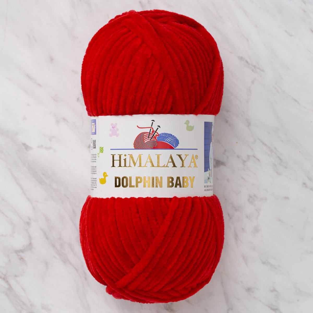 Himalaya Dolphin Baby 80318 Rood Fluwelen Garen, Breien en Haken, 100g, Super Zacht, Fluweel Breigaren, Volumineuze Pluche, Schijnen Fluweelachtig, Chenille Dolfijn Baby Wol, Amigurumi, Velluto Velours, Breiwol, Haakgaren, Kind Deken