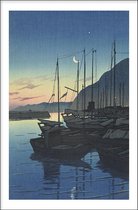 Walljar - Kawase Hasui - Morning in Beppu - Muurdecoratie - Poster