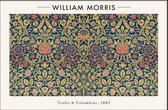 Walljar - William Morris - Violet and Columbine - Muurdecoratie - Canvas schilderij