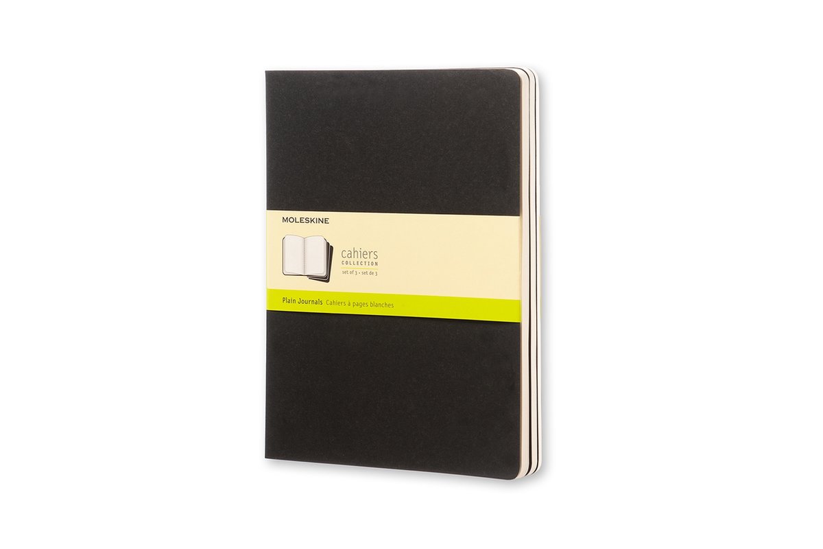 Moleskine Cahier Journals - Extra Large - Blanco - Zwart - set van 3