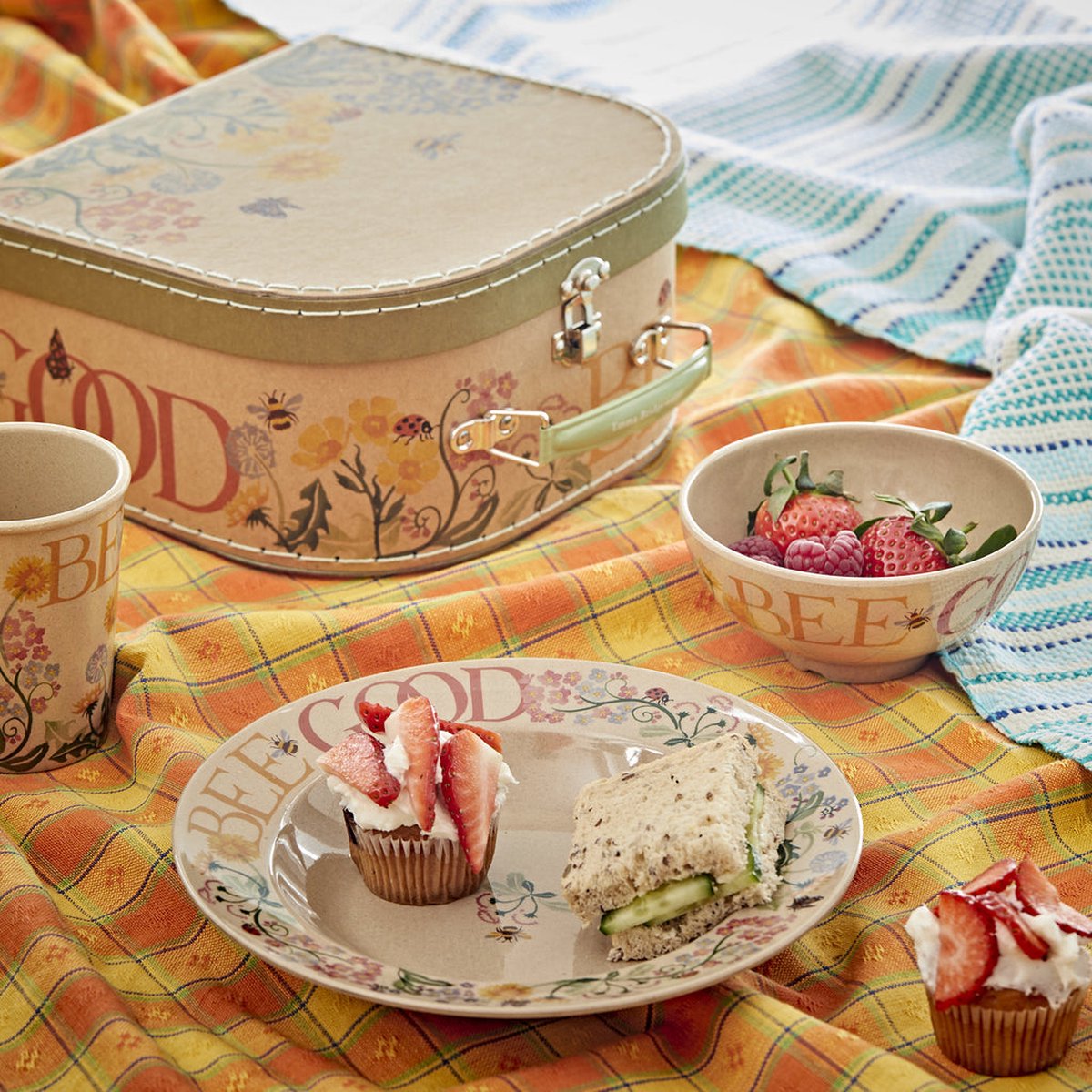 Emma Bridgewater Children Be Good 3 Piece Rice Husk Suitcase Set
