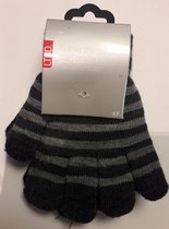 LTBD Kinderhandschoenen - Kids size - 2 paar (1x zwart + 1x grijs gestreept)