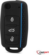 Sleutel Cover - Sleutelhoes - Hoes - Blauw -Logo - MK6 - MK5 - Auto - Key - Bescherming - past op: GOLF 5&6 (GTI/R)