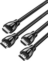 UGREEN 8K HDMI-kabel 2.1 Nylon 8K@60Hz 4K@120Hz Ondersteuning Dolby, HDR10+, eARC, 48Gbps, 3D, Compatibel met HDMI 2.0a 2.0b, 4K TV, PS5, PS4, TV Box, PC, Monitor HDMI Switch etc.