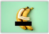 Lepeltje Lepeltje van Bananen - Foto op Aluminium  - Foto op Dibond - Aluminium Schilderij - Wanddecoratie - 90x60 cm