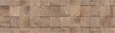 3x Stuks decoratie plakfolie houtnerf look bruine blokken 45 cm x 2 meter zelfklevend - Decoratiefolie - Meubelfolie