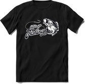 Lets Go Fishing - Vissen T-Shirt | Grappig Verjaardag Vis Hobby Cadeau Shirt | Dames - Heren - Unisex | Tshirt Hengelsport Kleding Kado - Zwart - XL