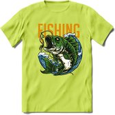 Fishing - Vissen T-Shirt | Grappig Verjaardag Vis Hobby Cadeau Shirt | Dames - Heren - Unisex | Tshirt Hengelsport Kleding Kado - Groen - XL