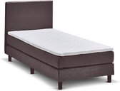 Beddenreus Comfort Boxspring California vlak met gestoffeerd matras - 90 x 200 cm - donkergrijs