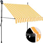 vidaXL Luifel handmatig uittrekbaar met LED 150 cm wit en oranje