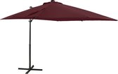 Zweefparasol met paal en LED-verlichting 250 cm bordeauxrood