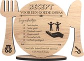 RECEPT OPPAS - Recept voor een goede oppas - houten wenskaart - kaart om babysitter te bedanken - gepersonaliseerde kaart