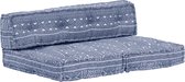 vidaXL Palletbankkussen stof patchwork indigo