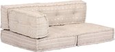 vidaXL Palletbankkussen stof patchwork beige