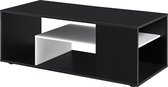 Salontafel - Met 1 plank - Spaanplaat - Zwart & wit - Afmeting (LxBxH) 110 x 50 x 41 cm