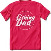 Fishing Dad - Vissen T-Shirt | Zilver | Grappig Verjaardag Vis Hobby Cadeau Shirt | Dames - Heren - Unisex | Tshirt Hengelsport Kleding Kado - Roze - XL