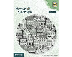 TXCS026 Nellie Snellen Motive clearstamp Dancing Houses - Holland serie huis - stempel huisjes Amsterdam - verhuizen