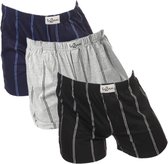 Fun2wear/Funderwear heren boxershorts wijd | MAAT XL | 3-pack | Streep  zwart/grijs melee/blauw