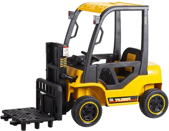 Elektrische kinderauto – vorkheftruck geel – 12V met afstandsbediening