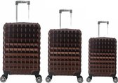 UltraTravel 3-delige reiskoffer set - polycarbonaat - 360 graden draaiwielen - Bordeaux rood