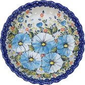 Quiche - Taart - Schaal - Ovenschaal - Bunzlau - Handmade - Handgemaakt - Handpainted - Handbeschilderd - Flora - Lente - Zomer - Weidebloemen