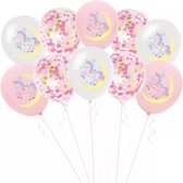 Eenhoorn Ballonnen - Baby Shower Ballonnen - Verjaardagsballonnen voor Babymeisjes - 10 stuks - Roze