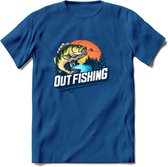 Fishing - Vissen T-Shirt | Beige | Grappig Verjaardag Vis Hobby Cadeau Shirt | Dames - Heren - Unisex | Tshirt Hengelsport Kleding Kado - Donker Blauw - 3XL