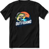 Fishing - Vissen T-Shirt | Beige | Grappig Verjaardag Vis Hobby Cadeau Shirt | Dames - Heren - Unisex | Tshirt Hengelsport Kleding Kado - Zwart - L