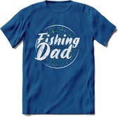 Fishing Dad - Vissen T-Shirt | Groen | Grappig Verjaardag Vis Hobby Cadeau Shirt | Dames - Heren - Unisex | Tshirt Hengelsport Kleding Kado - Donker Blauw - XL