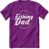Fishing Dad - Vissen T-Shirt | Groen | Grappig Verjaardag Vis Hobby Cadeau Shirt | Dames - Heren - Unisex | Tshirt Hengelsport Kleding Kado - Paars - L