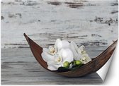 Trend24 - Behang - Zen-Orchideeën - Behangpapier - Fotobehang - Behang Woonkamer - 100x70 cm - Incl. behanglijm