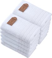 PandaHome - Handdoeken - 10 delig - 10 Handdoeken 50x100 cm - 100% Katoen - Wit - Gastendoekjes