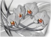 Trend24 - Behang - Abstracte Orchideeën - Vliesbehang - Fotobehang 3D - Behang Woonkamer - 150x105 cm - Incl. behanglijm