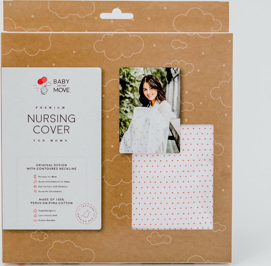 Baby on the move borstvoedingsdoek Coral Polkas