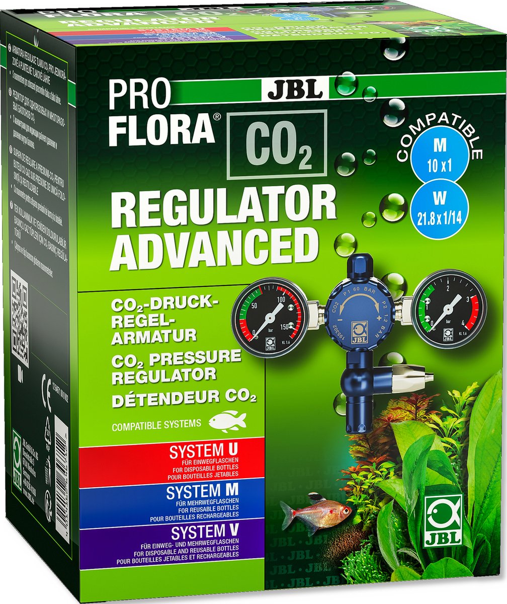 JBL ProFlora CO2 Regulator Advanced Drukregelventiel met 2 manometers voor CO2 bemestingsinstallatie
