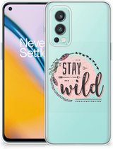 Telefoon Hoesje OnePlus Nord 2 5G Siliconen Back Cover Transparant Boho Stay Wild