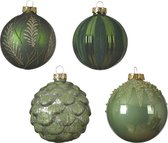 Oneiro's Luxe Kerstbal GREEN - ø80 mm - per 1 STUK - groen - kerstbal - luxe verpakking – kerstcollectie – kerstdecoratie – kerstboomhanger – kerstversiering